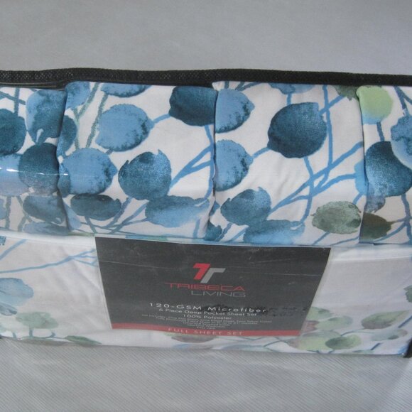 Tribeca Living Microfiber deep pocket 6 piece Sheet Set Full Multicolor Leaves - Picture 2 of 3